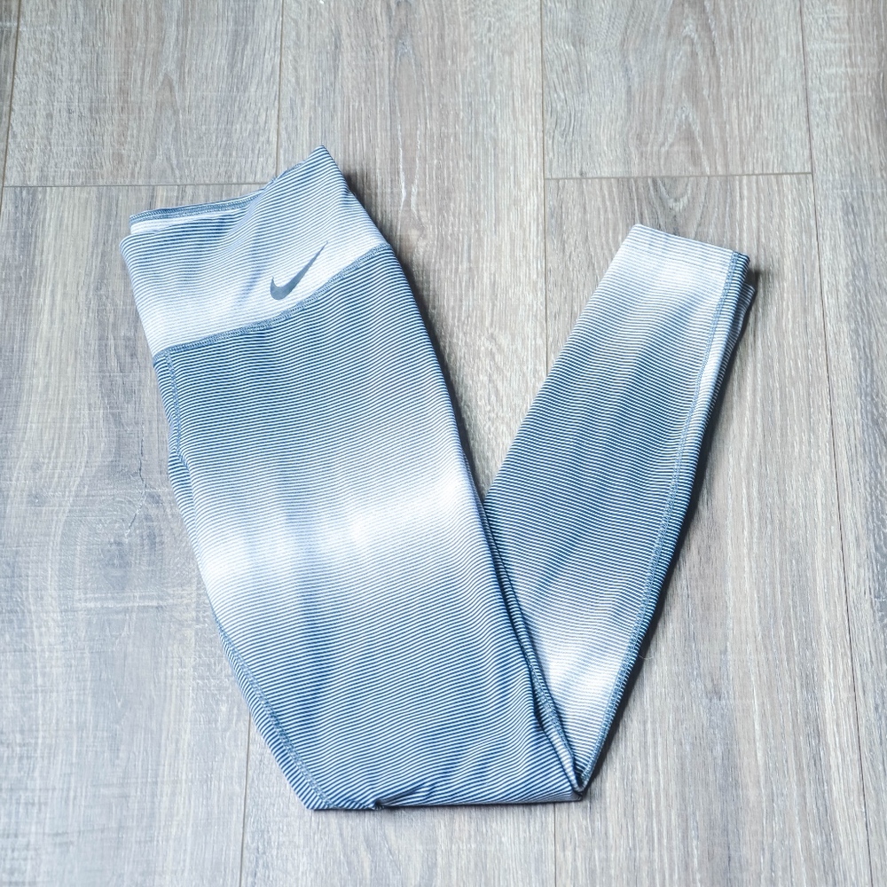 Gray / White Striped Dri-Fit Nike Leggings - Women